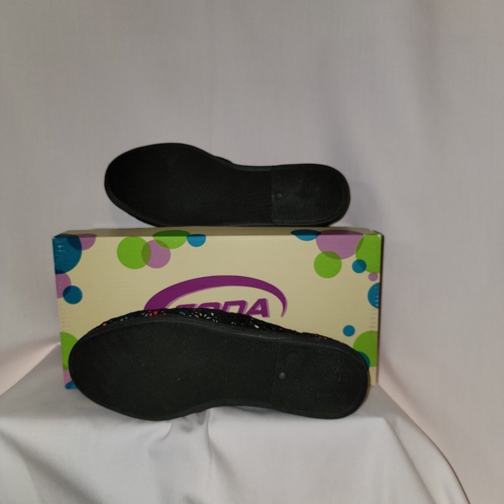 Soda Espadrilles Size 7 - Black Lace and floral - New in Box - Picture 4 of 6